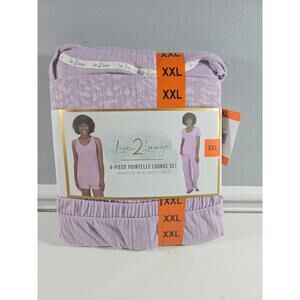 Live 2 Lounge XXL Women’s Lilac 4 Piece Loungewear Set NEW